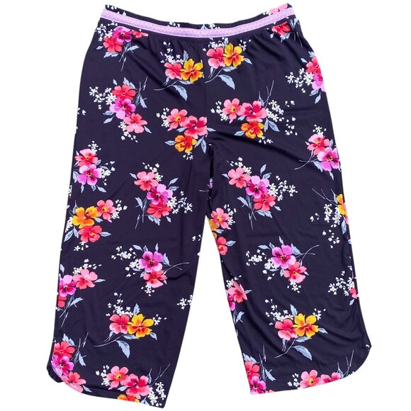 Cuddl Duds Floral Capri Pajama Pants Soft Cottagecore Pockets Loungewear Sz XL - Picture 9 of 11